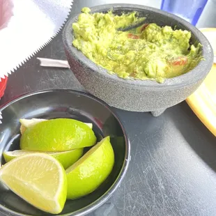 Guacamole and limes