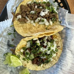 Asada Taco and Pastor Taco, forgive me there were 3, but one was devoured before I remembered to take a picture.
