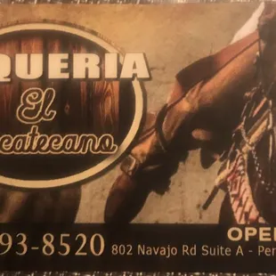 the front of the business card