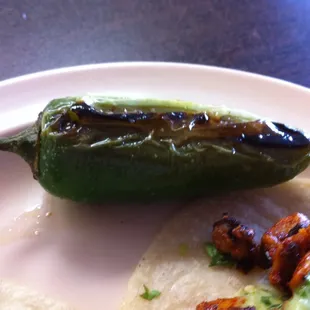 The grilled pepper, it was good and hot.