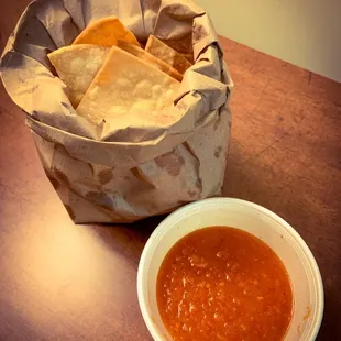 Unbelievably crispy chips and fresh, homemade warm salsa!
