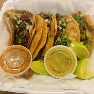 Pastor and chorizo tacos