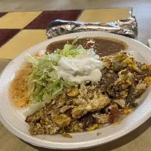 Machaca Beef and Eggs Plate