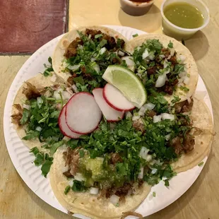 Carnitas &amp; adobado tacos ..