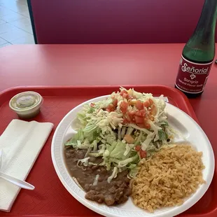 Taco Combination plate. Asada, carnitas, y pollo