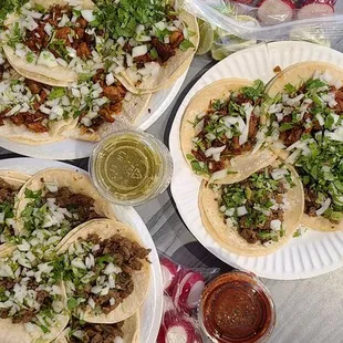 20 Tacos. 10 Al Pastor &amp; 10 Asada