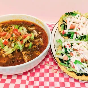 Pozole with tostadas