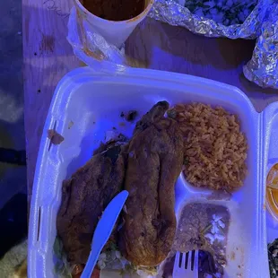 a tray of food