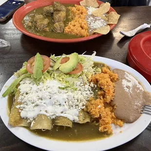 Enchiladas Caldo de Pollo, this hit the spot!!!!!