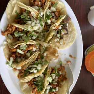 Chicken &amp; Lengua tacos