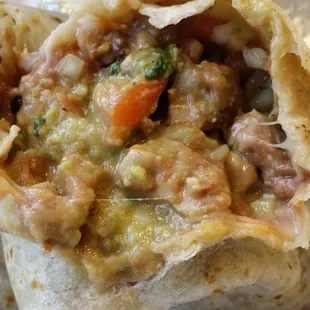 Inside shot of my Pollo Asado (Grilled Chicken) Super Burrito...look at all that yummy-ness!
