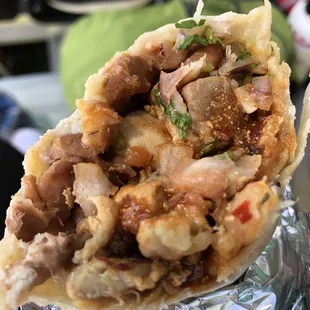 a menu on the side of the truck