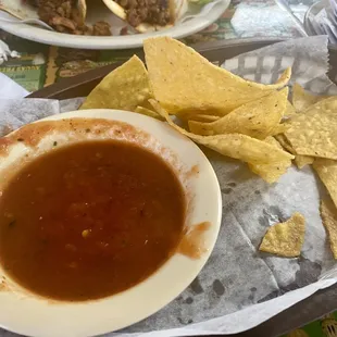 Salsa and warm tostadas