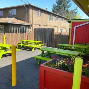 Outdoor seating, very nice..west side exterior