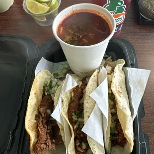 Birria Tacos 2 Beef and 1 Goat