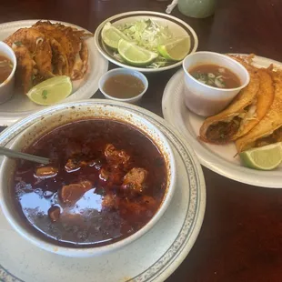 a variety of dishes
