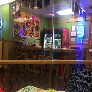 a table with food and drinks