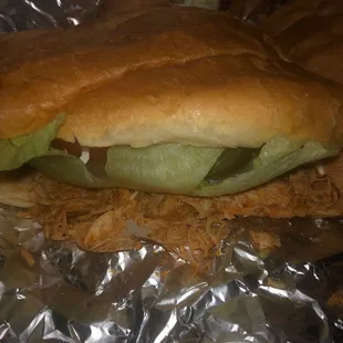 Shredded chicken torta