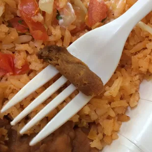 The meat inside; too dry and hard