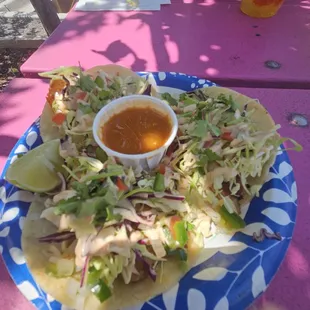 These are the fish tacos! They're grilled and perfect!