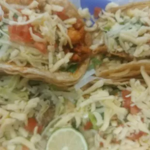 Tacos Señor: 2 , 1 beef, 1 pork