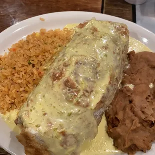 Queso dip burrito...