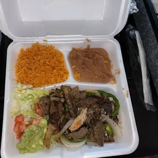 a tray of mexican food