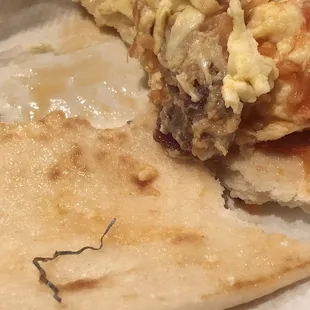 Monday 8-5-19. While eating breakfast I noticed a wire got me very scared. Shows how bad the cooks are.