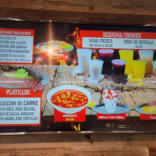 New Menu as of June 2021