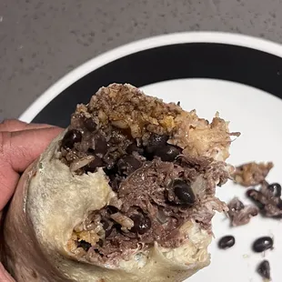 My burrito with everything.... But anything. lol not even salsa.