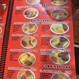 One page of the very large menu.