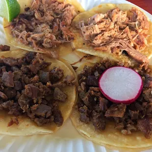 4 Taco plate- 2 Asada and 2 Carnitas