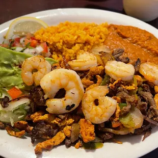 #33 - Shrimp and Steak Fajita Plate