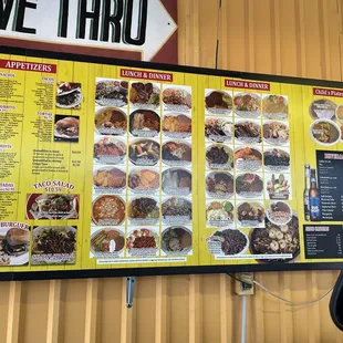 Drive Thru menu, April 2021