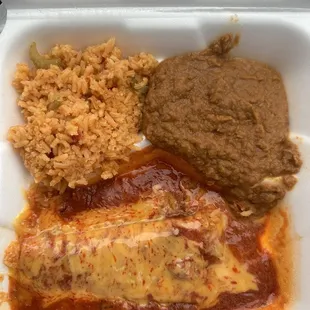 #36 kids plate, cheese enchilada
