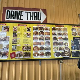 Drive thru menu, April 2021