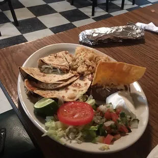 Beef quesadilla plate