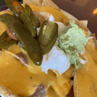 Nachos are they type w the premelted cheese.