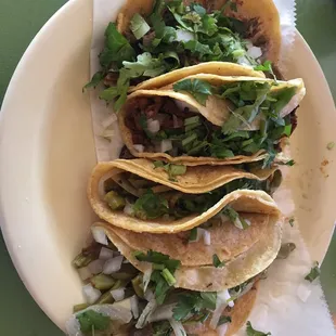 these tacos!  Cactus, al pastor, and lengua are my favorites but honestly I've tried them all and have never been disappointed!!!