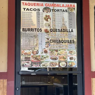 Outside menu