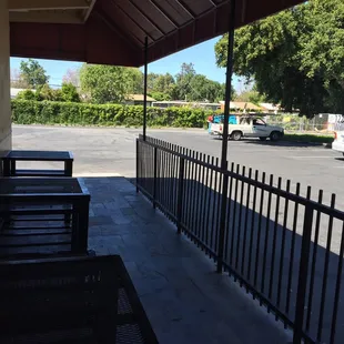 Plenty of outdoor seating and parking.