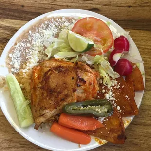 Chicken enchilada plate. Heaven on earth!