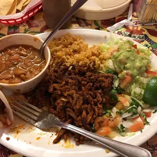 a plate of mexican food