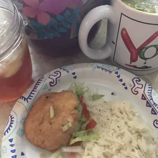 a plate of food on a table