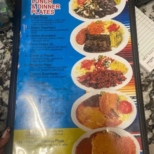 a menu for a mexican restaurant