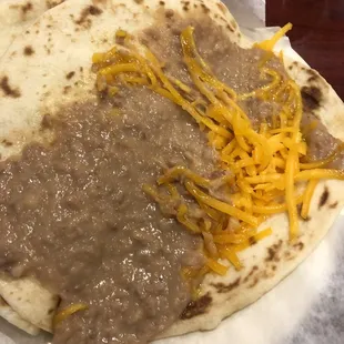  tortilla with beans and cheese