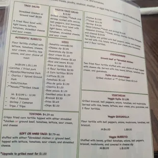 menu