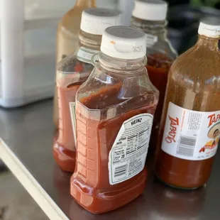 a variety of sauces