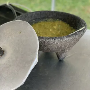 a bowl of guacamole