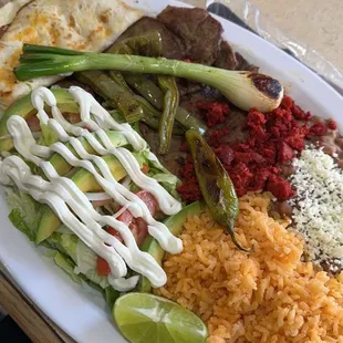 a plate of mexican food